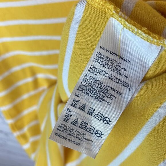 Tommy Hilfiger Yellow and White Stripe Tee - Picture 5 of 6